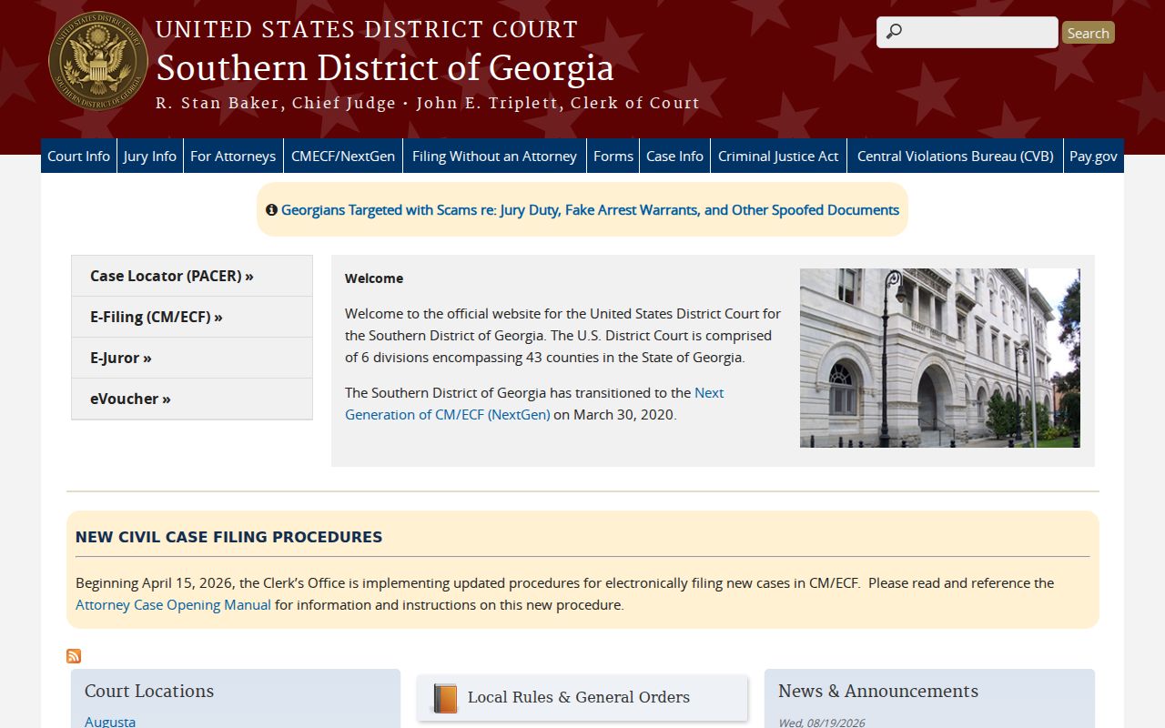 Burke County court records Southern District federal source