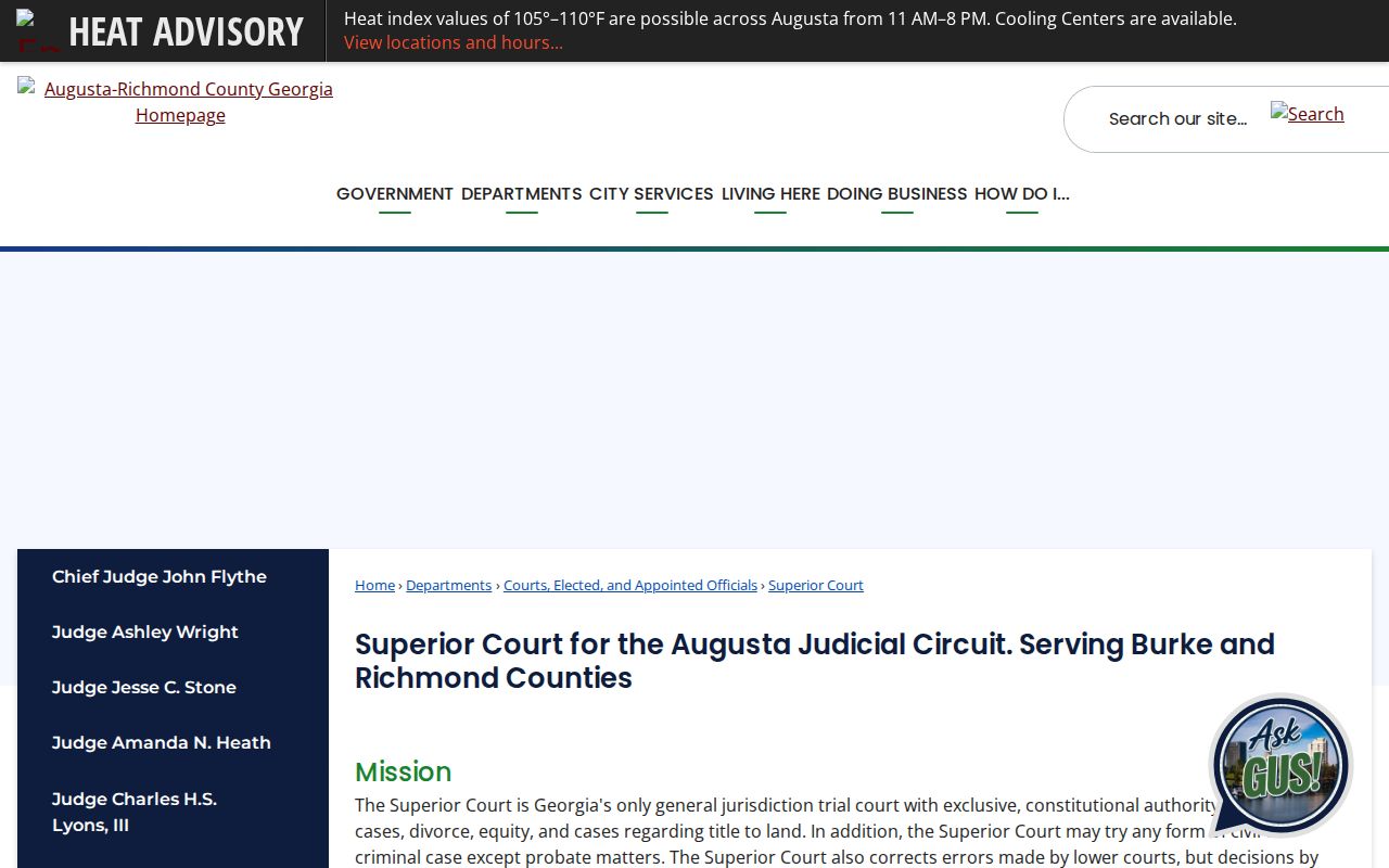 Burke County criminal court docket Augusta Judicial Circuit