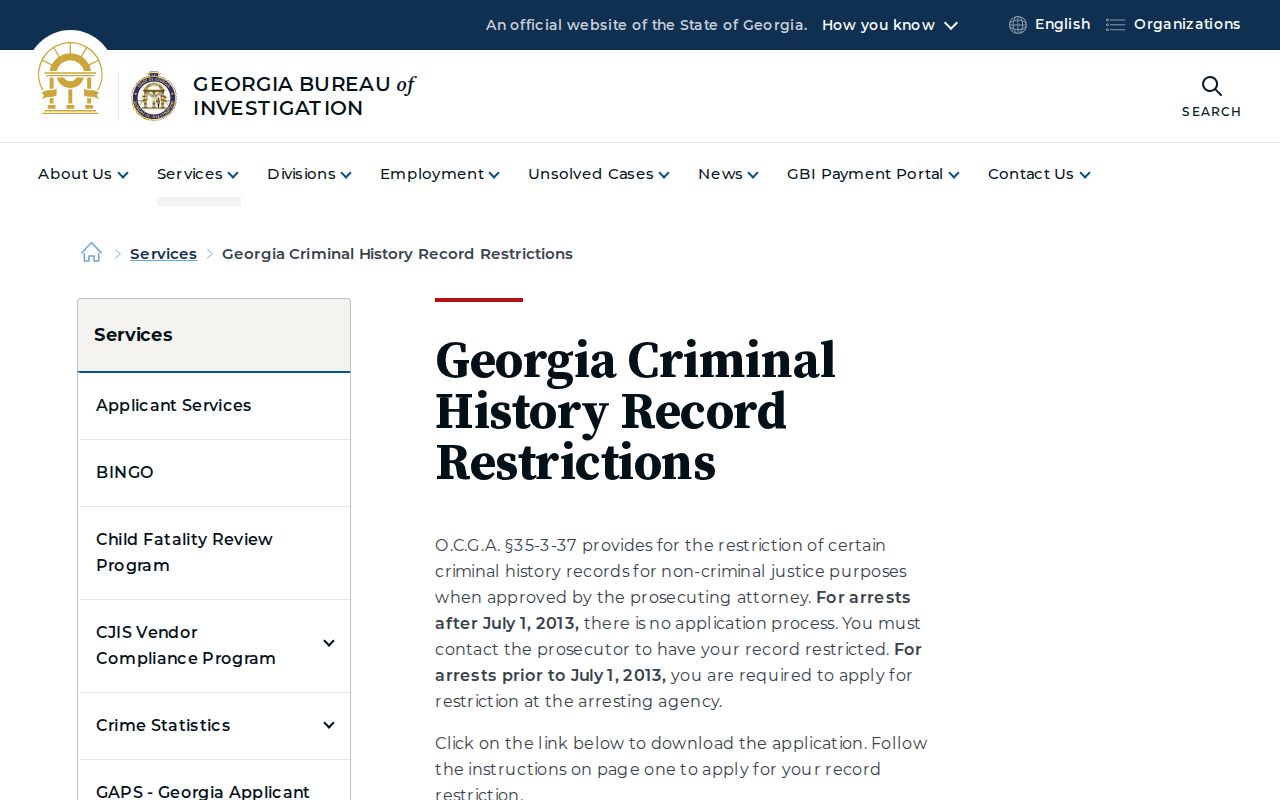 Burke County criminal docket Georgia record restriction source