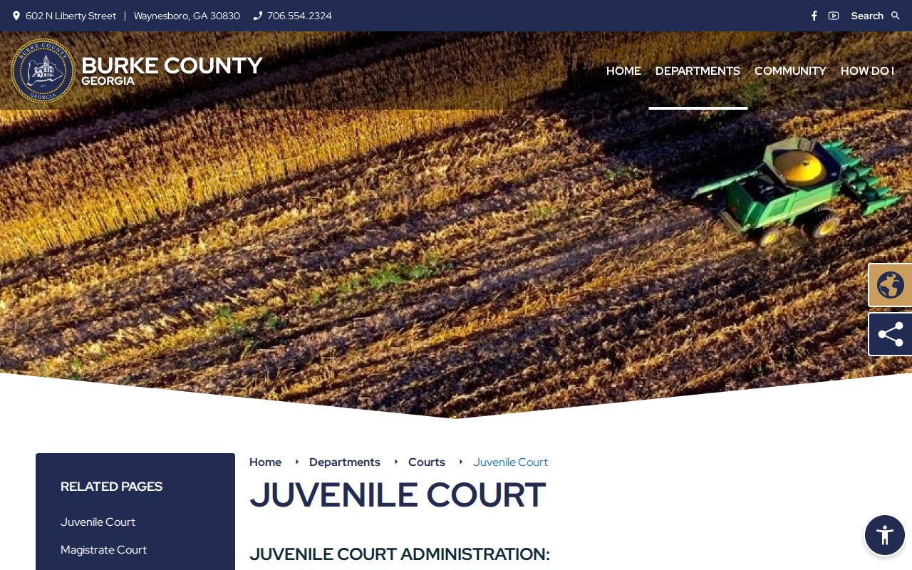 Burke County Juvenile Court scope and contact information