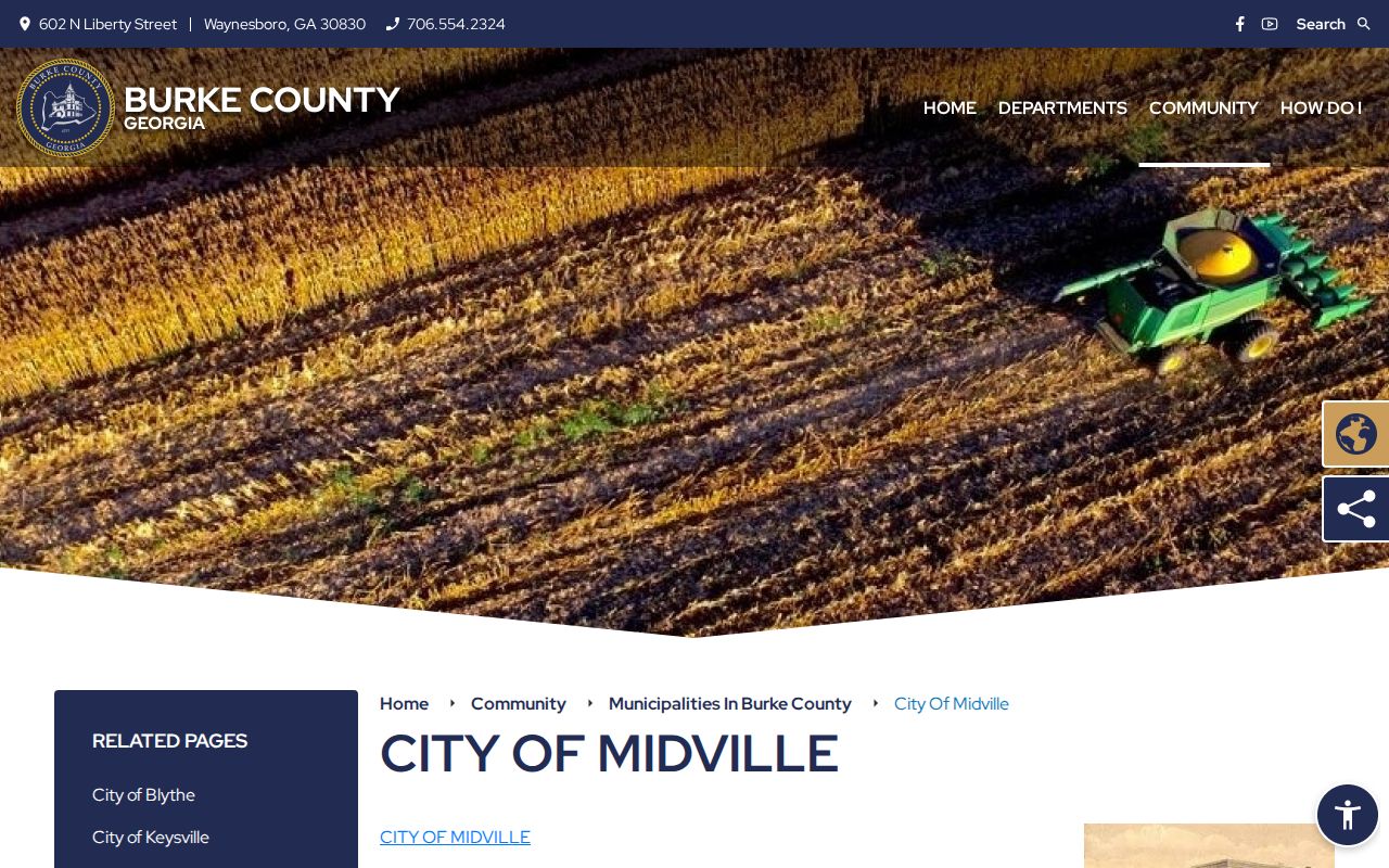 Midville court records and official city contact page